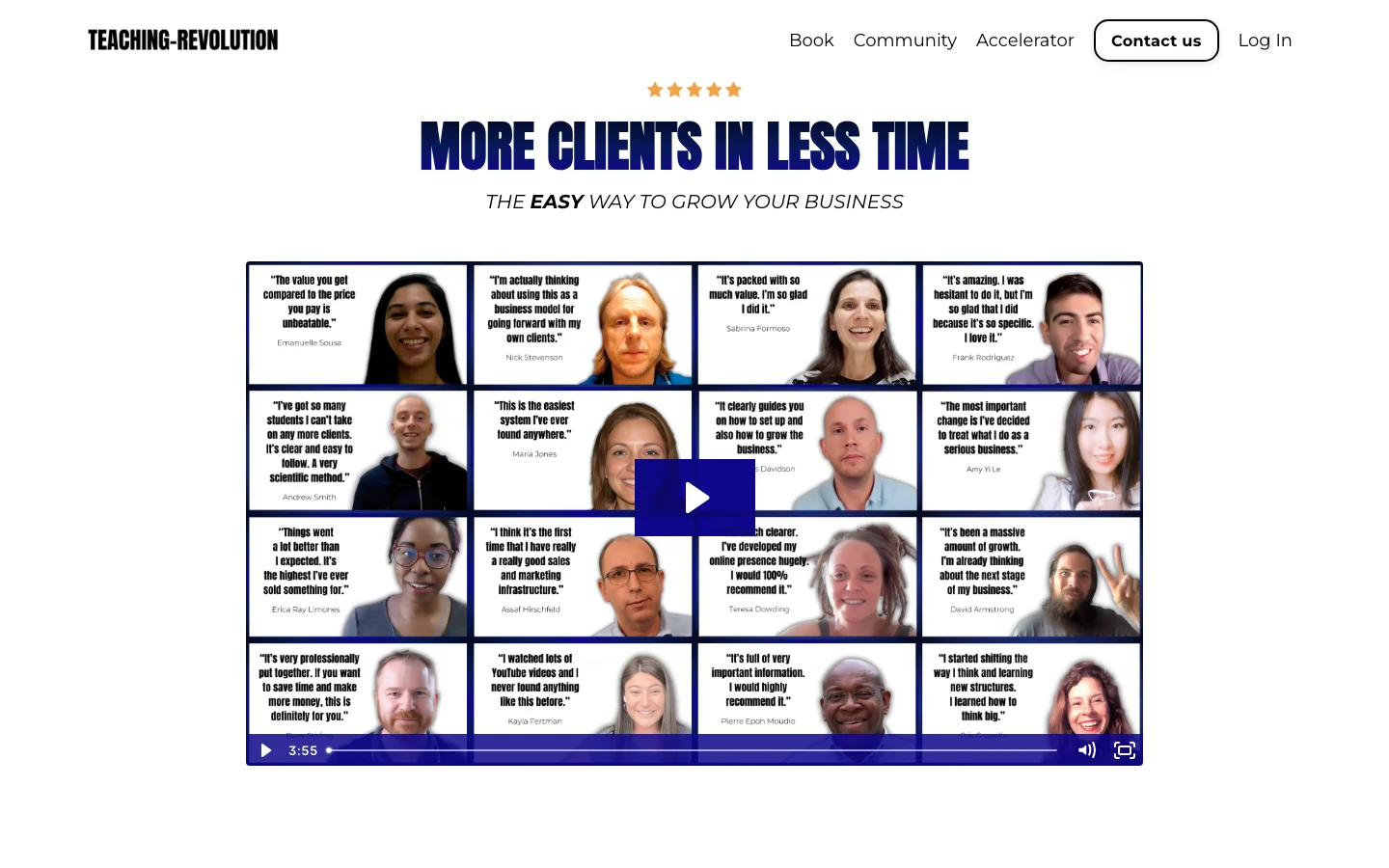 Teaching Revolution — homepage above the fold